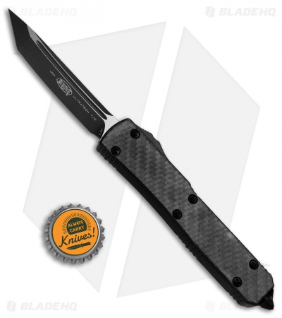 Microtech Ultratech Tanto OTF Knife Carbon Fiber (3.4" Black) 123-1CF