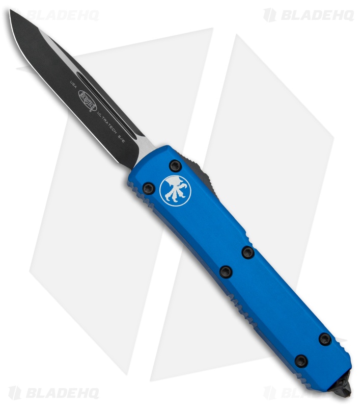 Microtech Ultratech S/E OTF Automatic Knife Blue CC (3.4" Black) 121-1BL