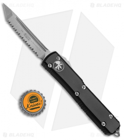 Microtech Ultratech T/E OTF Automatic Knife Black (3.4" Stonewash Full Serr)