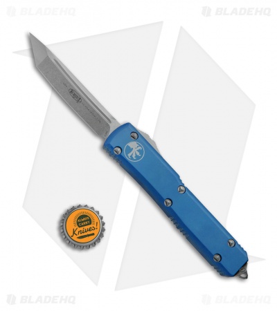 Microtech Ultratech T/E OTF Automatic Knife Blue  (3.4" Stonewash) 123-10BL