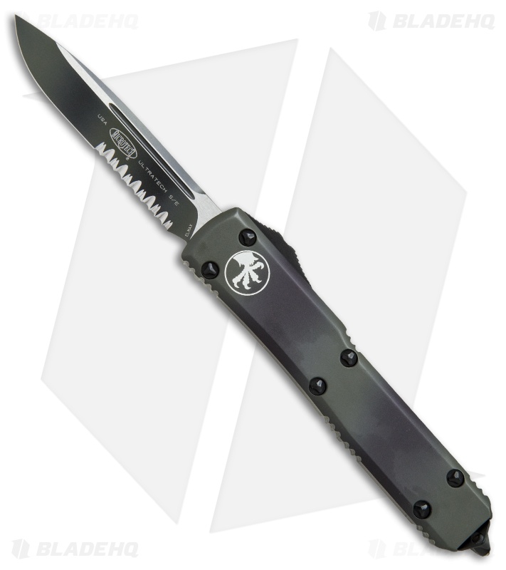 Microtech Ultratech S/E OTF Automatic Knife CC (3.4" Green Camo Serr)
