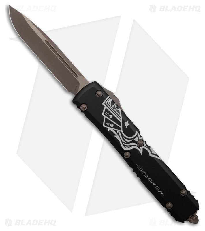 Microtech Ultratech S/E Dead Man's Hand OTF Automatic Knife (3.4" Bronze AP)