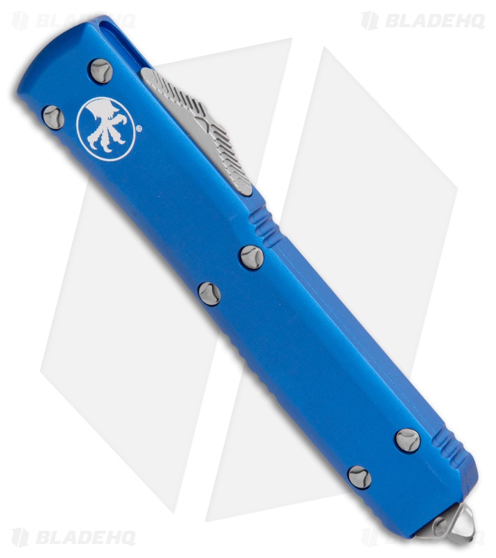 Microtech Ultratech Knife Blue S/E OTF Automatic (3.4" Stonewash Serr) 121-11BL
