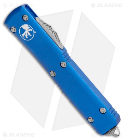 Microtech Ultratech Knife Blue S/E OTF Automatic (3.4" Stonewash Serr) 121-11BL