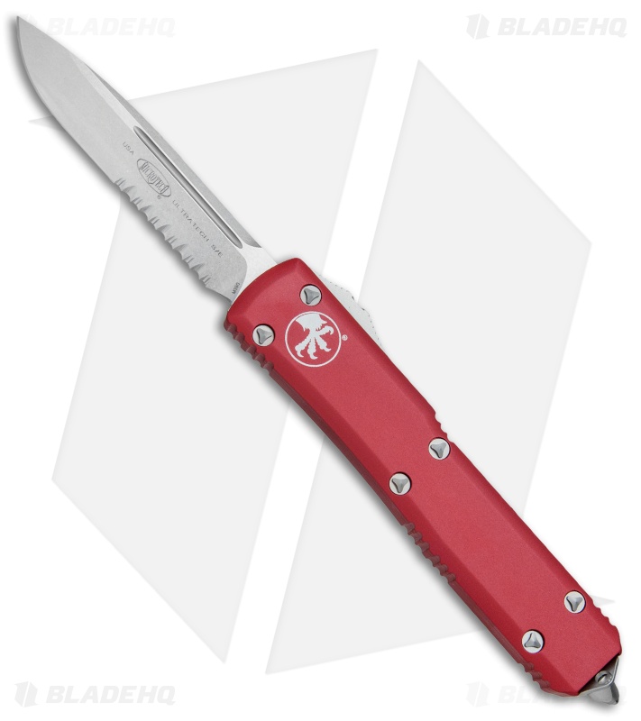 Microtech Ultratech S/E OTF Automatic Knife CC Red (3.4" Stonewash Serr)