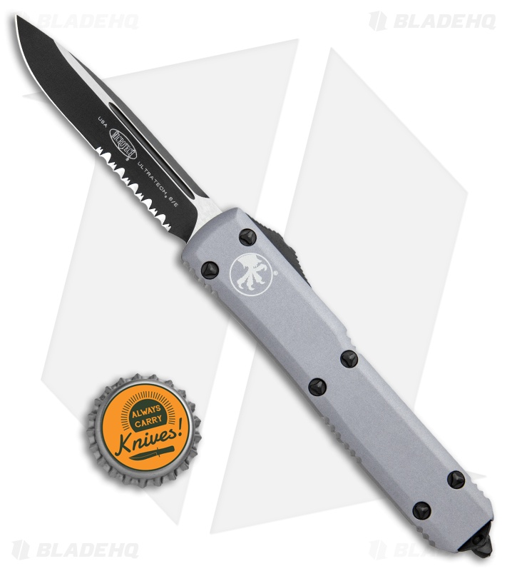 Microtech Ultratech S/E OTF Automatic Gray CC (3.4" Black Serr) Blade HQ