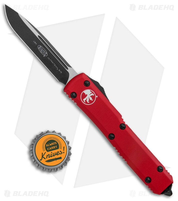 Microtech Ultratech S/E OTF Automatic Knife Red CC (3.4" Black) 121-1RD