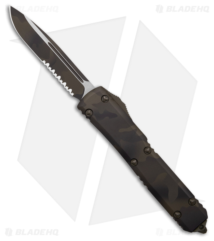 Microtech Ultratech S/E OTF Automatic Knife Olive Camo (3.4" Olive Camo Serr)