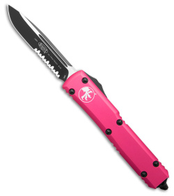 Microtech Ultratech S/E OTF Automatic Knife Pink AL (3.4" Black Serr)121-2PK