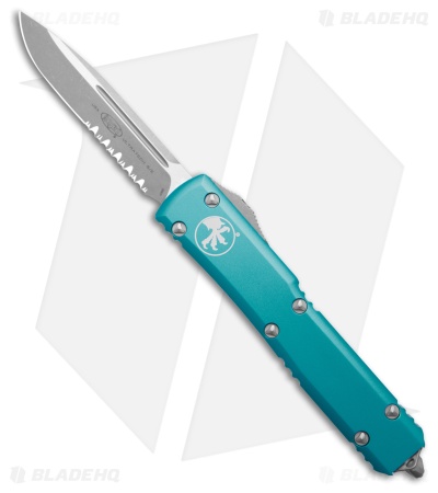Microtech Ultratech S/E OTF Automatic Knife Turquoise (3.4" Apocalyptic Serr)