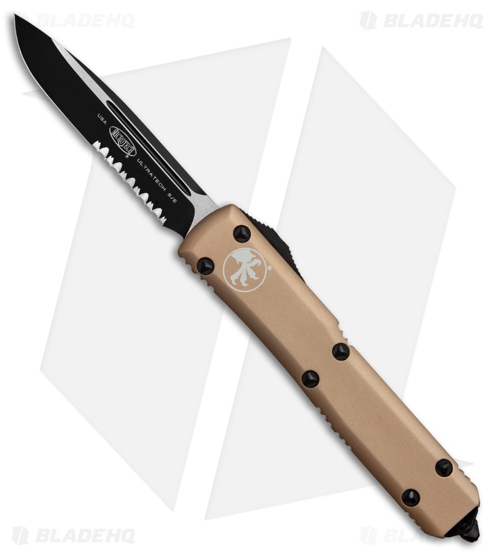 Microtech Ultratech S/E OTF Automatic Knife Tan (3.4" Black Serr) 121-2TA