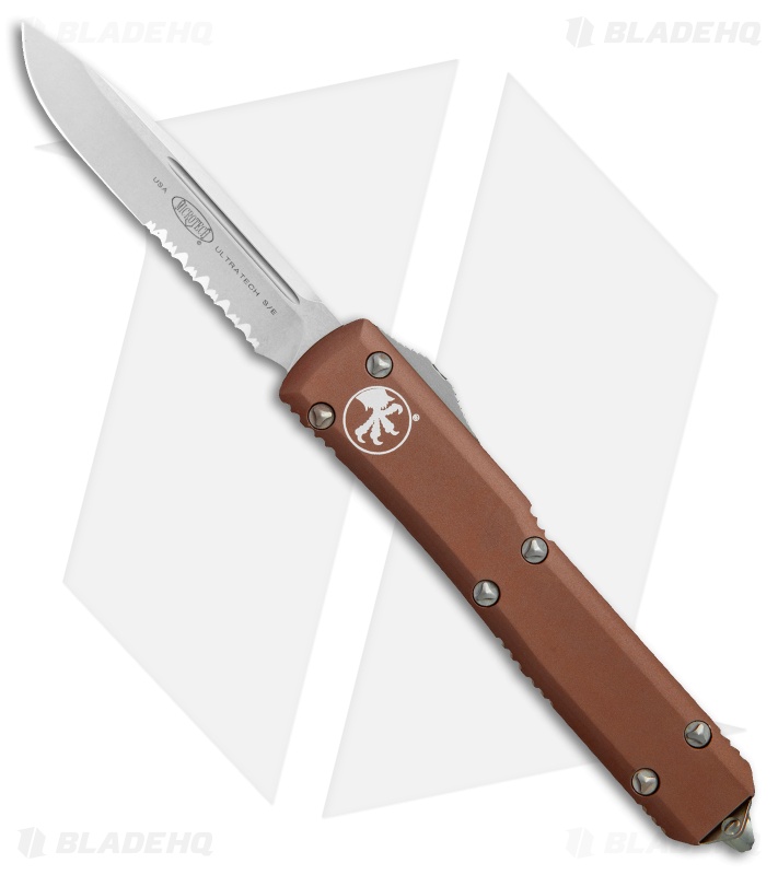 Microtech Ultratech S/E OTF Automatic Knife Tan CC (3.4" Stonewash Serr)