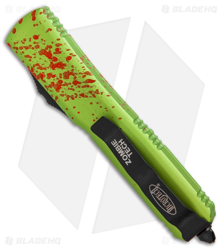 Microtech Ultratech S/E OTF Knife Green Zombie Tech CC (3.4" Black Serr
