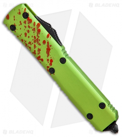 Microtech Ultratech S/E OTF Knife Green Zombie Tech CC (3.4" Black Serr)