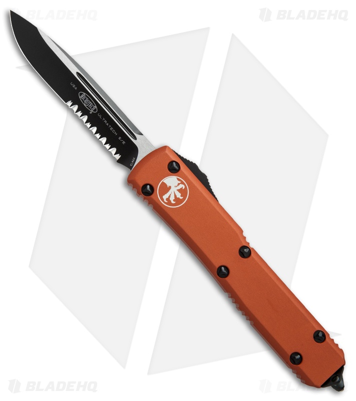 Microtech Ultratech S/E OTF Automatic Knife Orange (3.4" Black Serr) 122-2OR