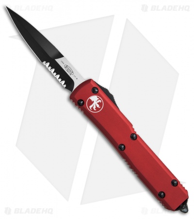 Microtech Ultratech Bayonet OTF Automatic Knife Red CC (3.4" Black Serr) 120-2RD