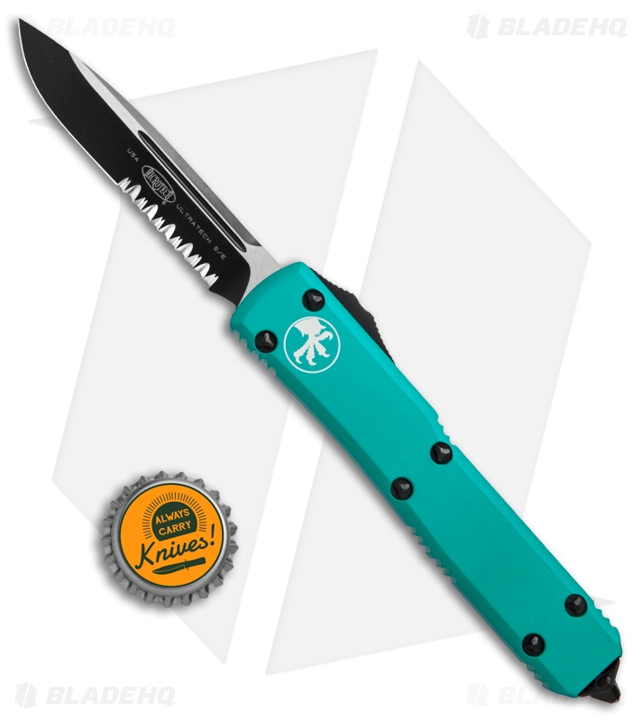 Microtech Ultratech S/E OTF Automatic Knife Turquoise CC (3.4" Black Serr)