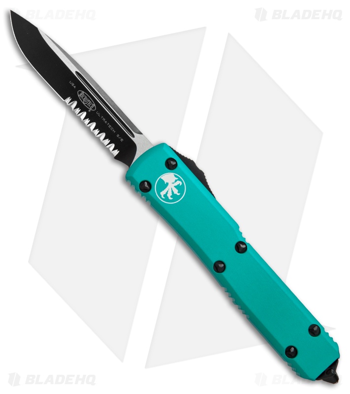 Microtech Ultratech S/E OTF Automatic Knife Turquoise CC (3.4" Black Serr)