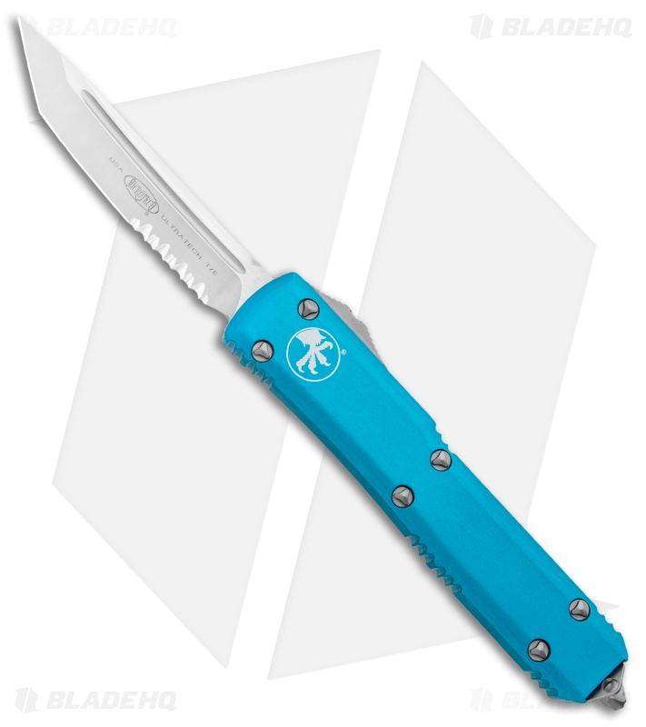 Microtech Ultratech T/E OTF Automatic Knife Turquoise CC (3.4" Satin Serr)