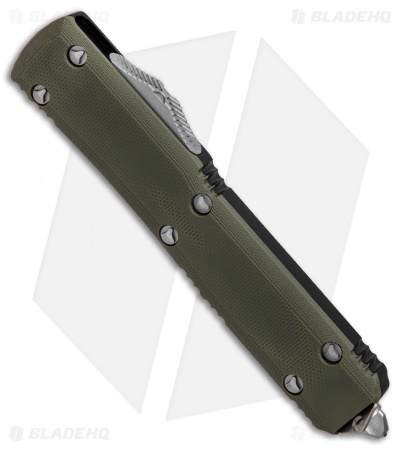 Microtech Ultratech T/E OTF Automatic Knife OD Green G-10 (3.4" Stonewash Serr)