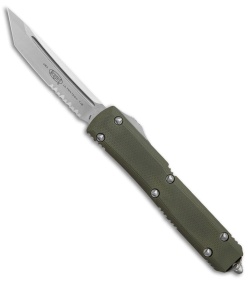 Microtech Ultratech T/E OTF Automatic Knife OD Green G-10 (3.4" Stonewash Serr)