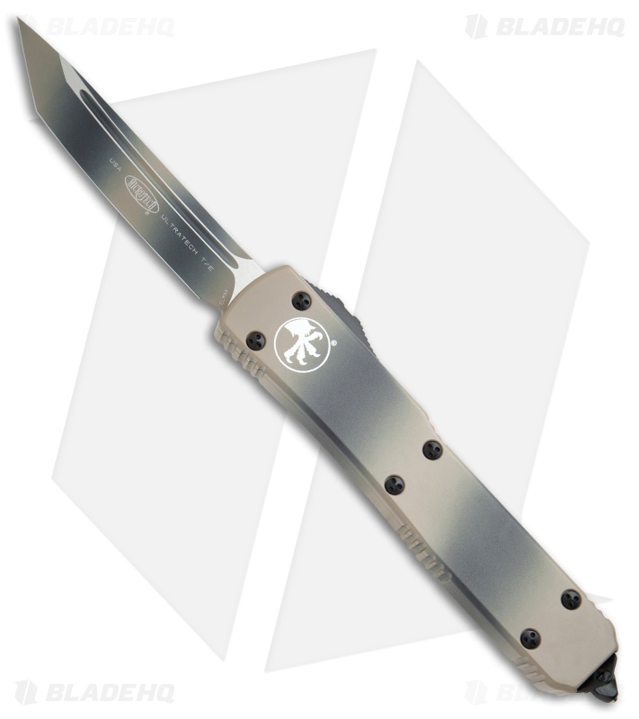 Microtech Ultratech T/E OTF Automatic Knife (3.4" Tan Camo) 123-1TC