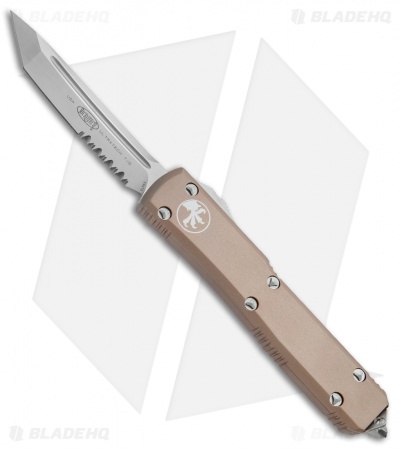 Microtech Ultratech T/E OTF Automatic Knife Tan CC (3.4" Satin Serr)