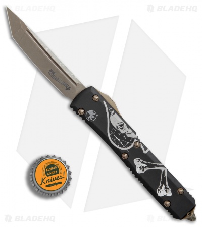 Microtech Ultratech T/E OTF Auto Knife Death Card Left (3.4"Bronze Apocalyptic)