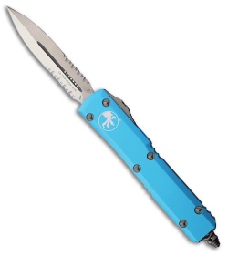 Microtech Ultratech D/E OTF Automatic Knife Turquoise Aluminum (3.4" Satin Serr)