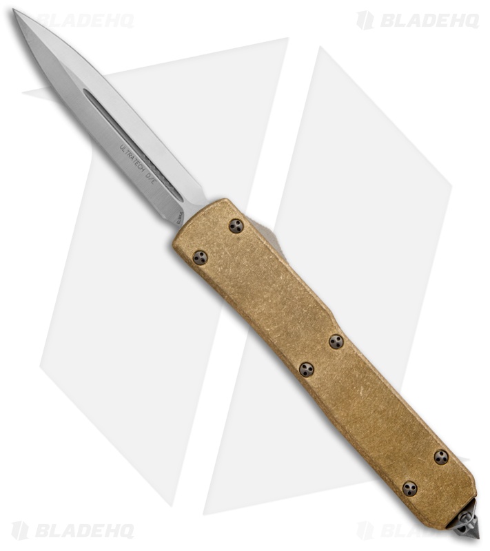 Microtech Ultratech Brass OTF D/E Automatic Knife (3.4" Satin) B122-4