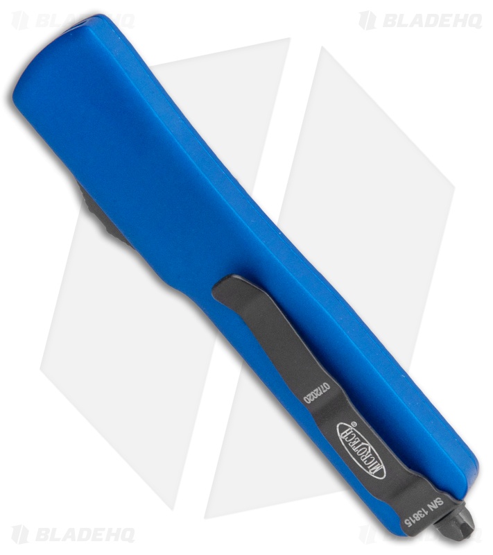 Microtech Blue UTX70 Tanto D/A OTF Automatic Knife (Two-Tone PLN) 149-1BL