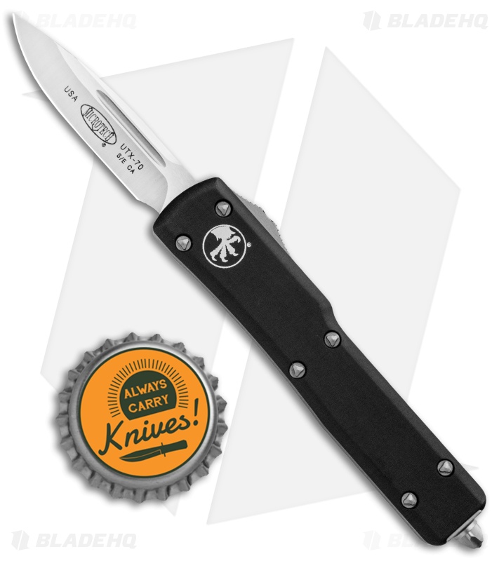 Microtech CA Legal UTX-70 S/E- OTF Automatic Knife | Black + Satin