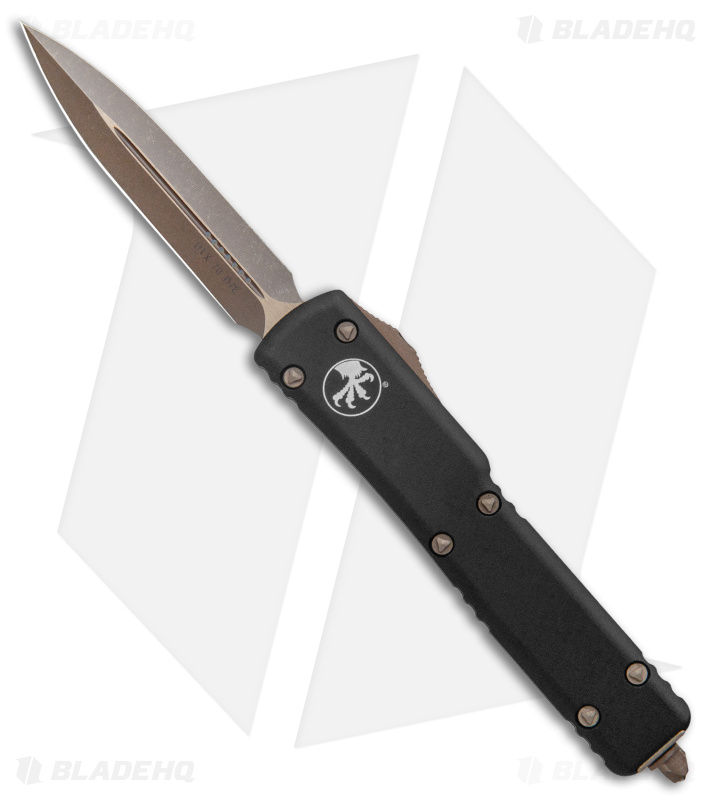 Microtech UTX-70 D/E Dagger OTF Automatic Knife Black (2.4" Bronze Apocalyptic)
