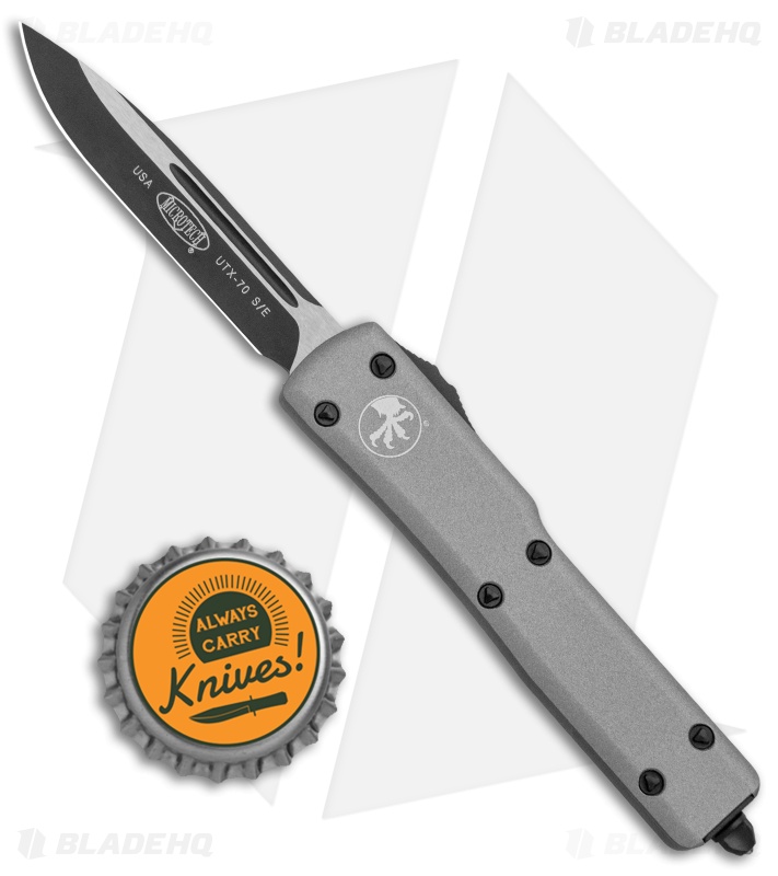 Microtech Silver UTX-70 D/A OTF S/E Automatic Knife Silver Microtech Silver UTX-70 D/A OTF S/E Automatic Knife Silver