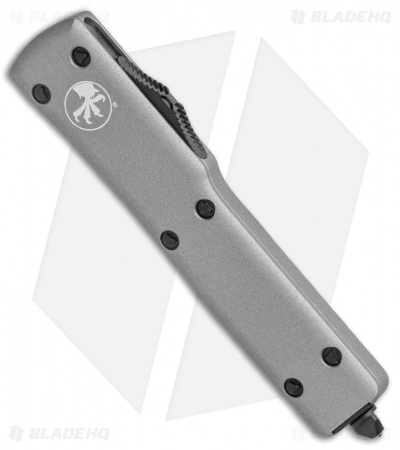 Microtech Silver UTX-70 D/A OTF S/E Automatic Knife Silver (2.4" Black) 