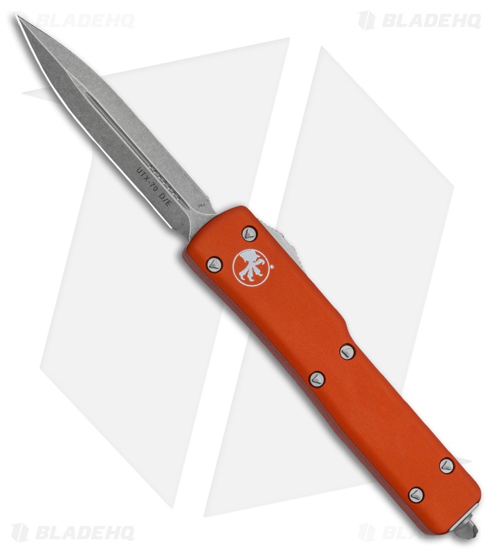 Microtech UTX-70 D/E OTF Automatic Knife Orange (2.4" Stonewash)