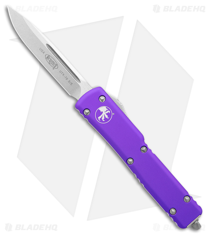 Microtech UTX-70 D/A OTF S/E Automatic Knife Purple (2.4" Stonewash)