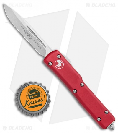 Microtech UTX-70 D/A OTF S/E Automatic Knife Red (2.4" Stonewash)