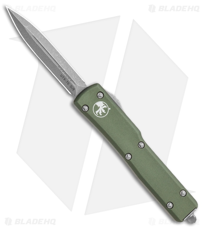 Microtech UTX-70 D/E OTF Automatic Knife OD Green (2.4" Apocalyptic) 147-10APOD