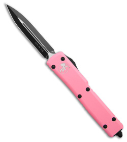 Microtech UTX-70 D/E OTF Automatic Knife Pink Aluminum (2.5" Black) 147-1BPK