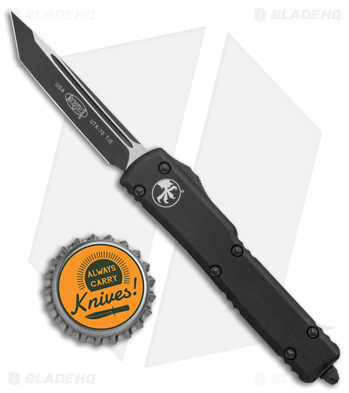 Microtech UTX-70 Knife Tanto Auto Knife Tactical | Black 149-1T | BHQ