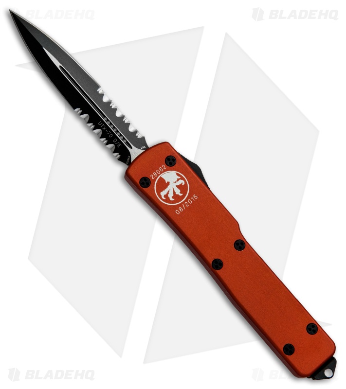 Microtech UTX-70 D/E OTF Automatic Knife Orange (2.4" Black Serr) 147-2OR
