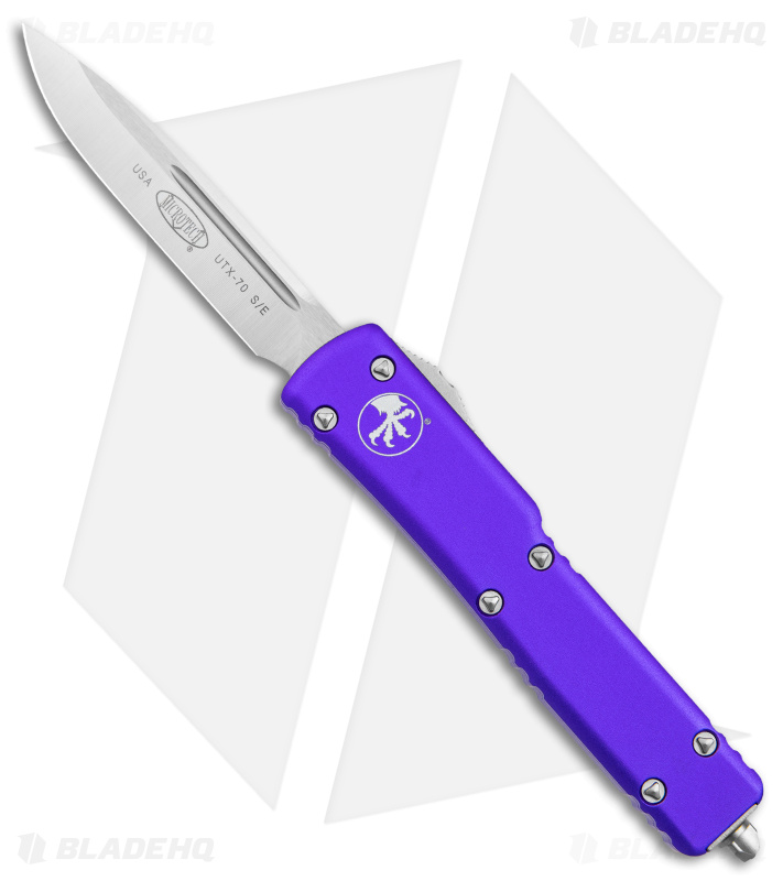 Microtech UTX-70 D/A OTF S/E Auto Purple (Satin) - Blade HQ