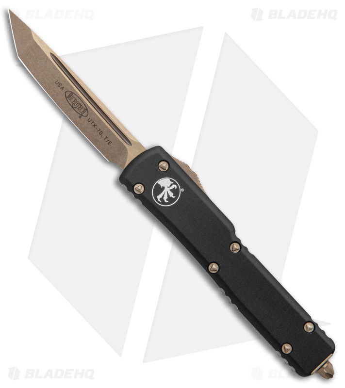 Microtech UTX-70 Tanto T/E Automatic OTF Knife (2.4" Bronze) 149-13