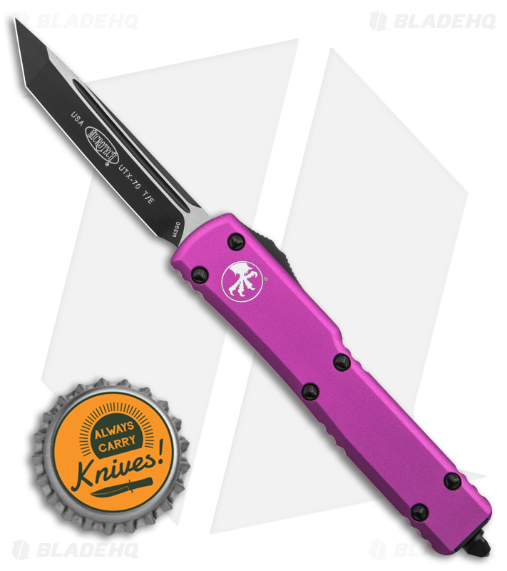 Microtech UTX-70 Tanto OTF Automatic Knife Violet (2.4" Black)