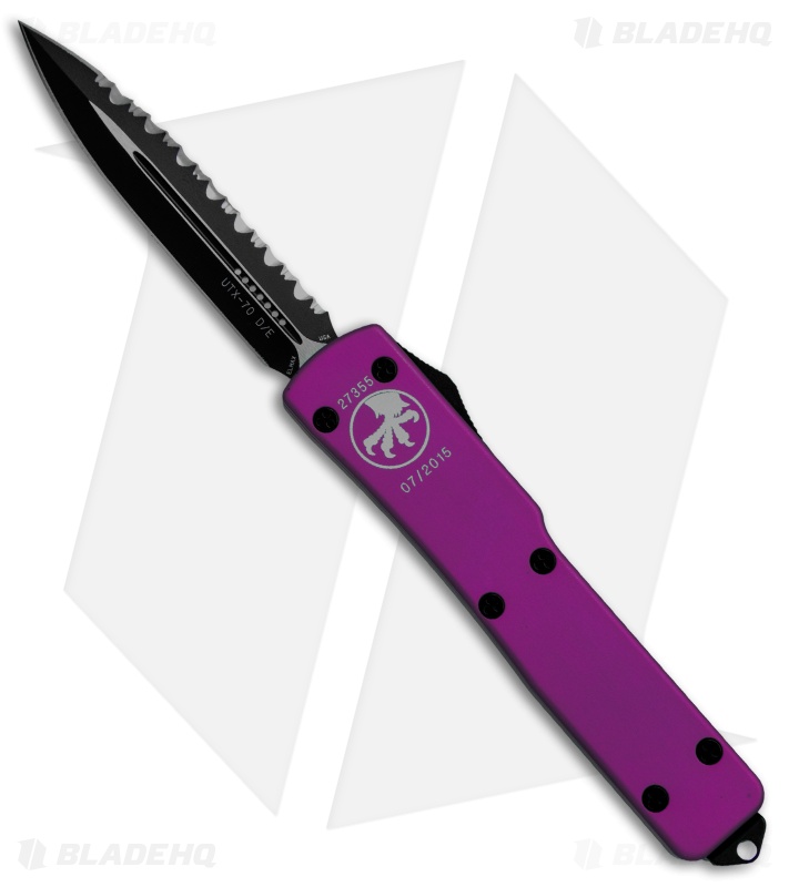 Microtech UTX-70 D/E OTF Automatic Knife Violet (2.4" Black Full Ser) 147-3VI
