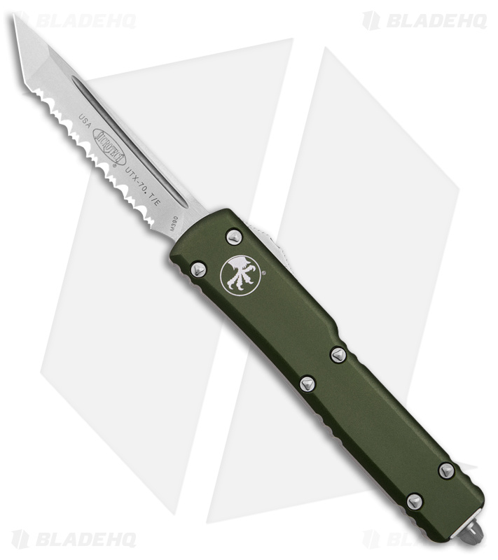 Microtech UTX-70 D/A Tanto OTF Automatic Knife OD Green (2.4" SW Full Serr)