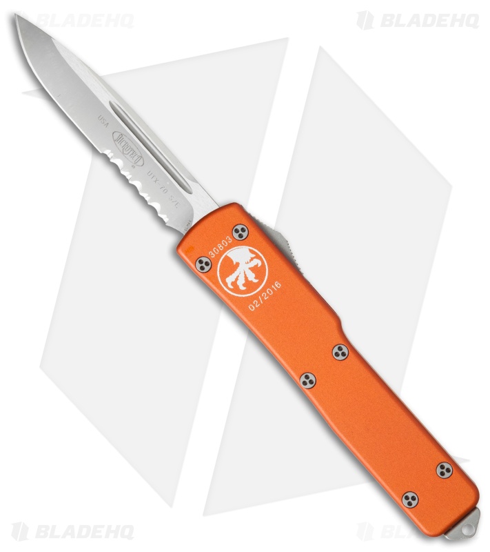 Microtech UTX-70 D/A OTF S/E Automatic Knife Orange (2.4" Satin Serr) 148-5OR