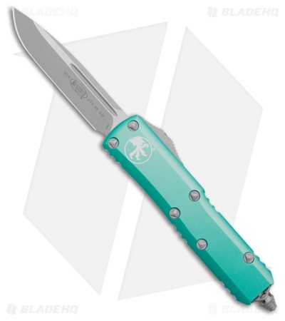 Microtech Auto UTX-85 S/E OTF Knife Turquoise Aluminum (3.1" Apocalyptic)