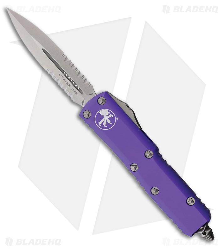 Microtech UTX-85 D/E OTF Automatic Knife Purple Aluminum (3.1" SW Serr)